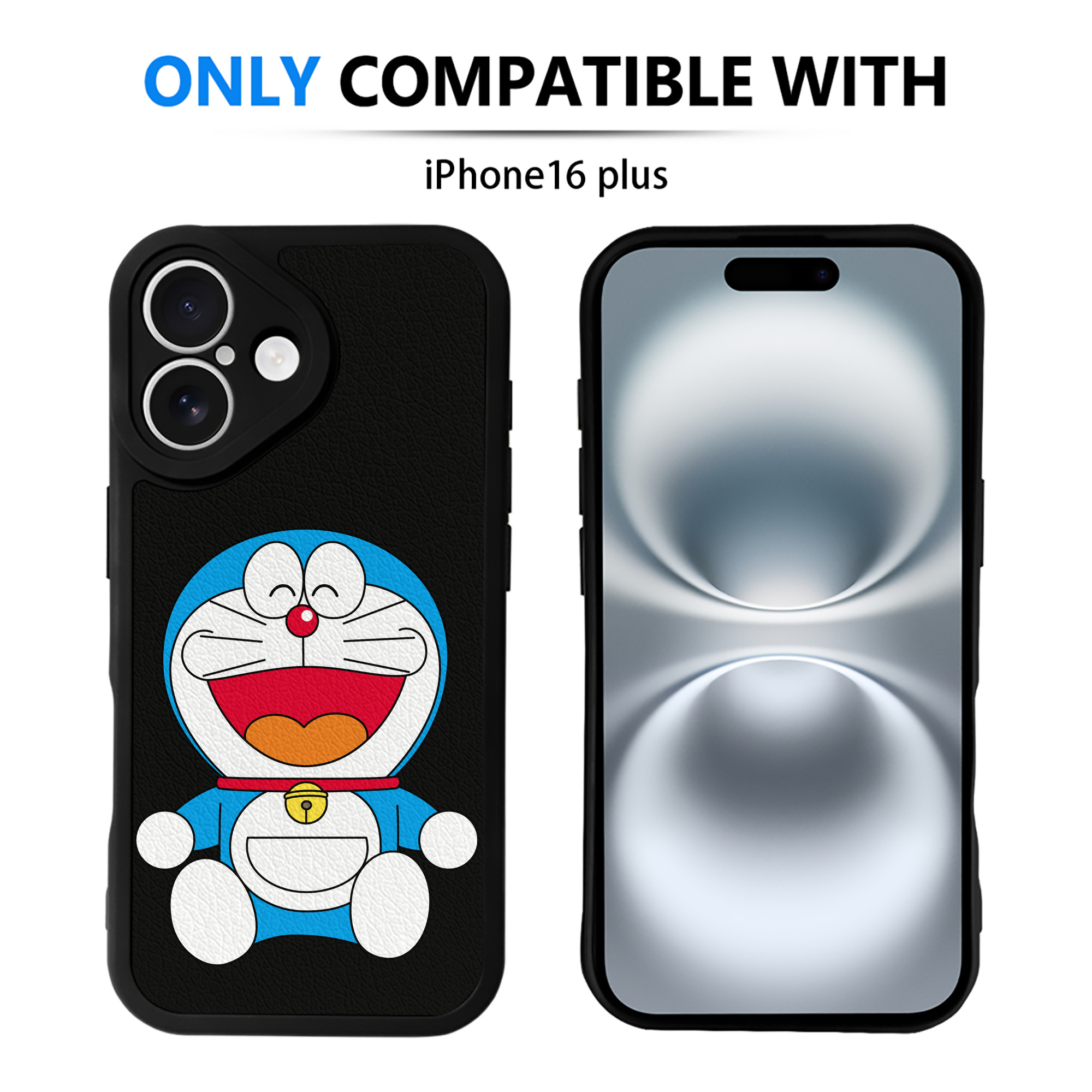 （画像用） ドラえもん Doraemon 【iPhone 16シリーズ対応】シリコンスマホケース（レザー調） 材質：シリコン